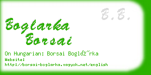 boglarka borsai business card